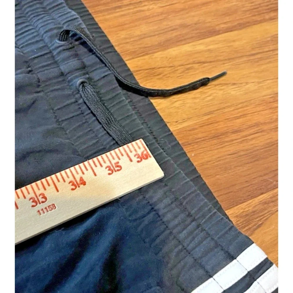 Adidas Essentials Joggers Mens Medium Black White 3-Stripes Tapered Knit Pants